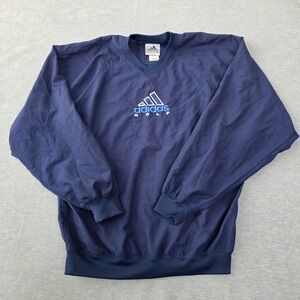 Adidas Golf V-Neck Pullover Mens XL Blue Lightweight Windbreaker Sweater